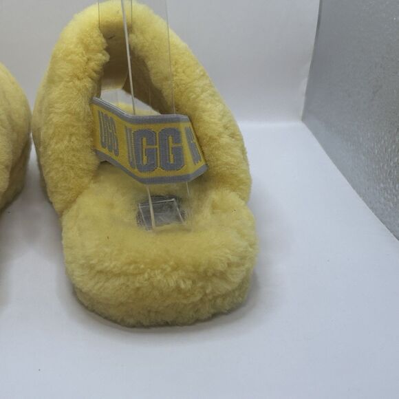 UGG Kids Fluff Yeah Slide Slippers Yellow Sheepskin Youth Size 13 1098494K - Picture 15 of 16